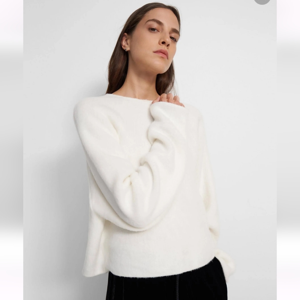 Theory Womens Faux Fur Knit Cropped M
